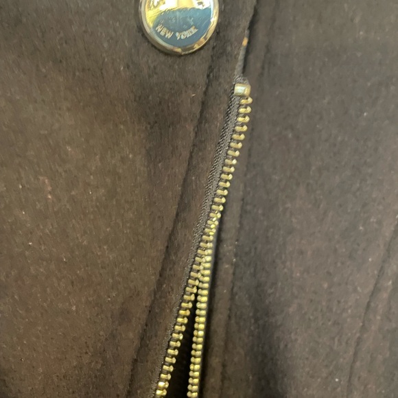 Kenneth Cole Asymmetrical Zip Belted Buckle/Wrap Jacket w/Gold Hardware. - Picture 14 of 14